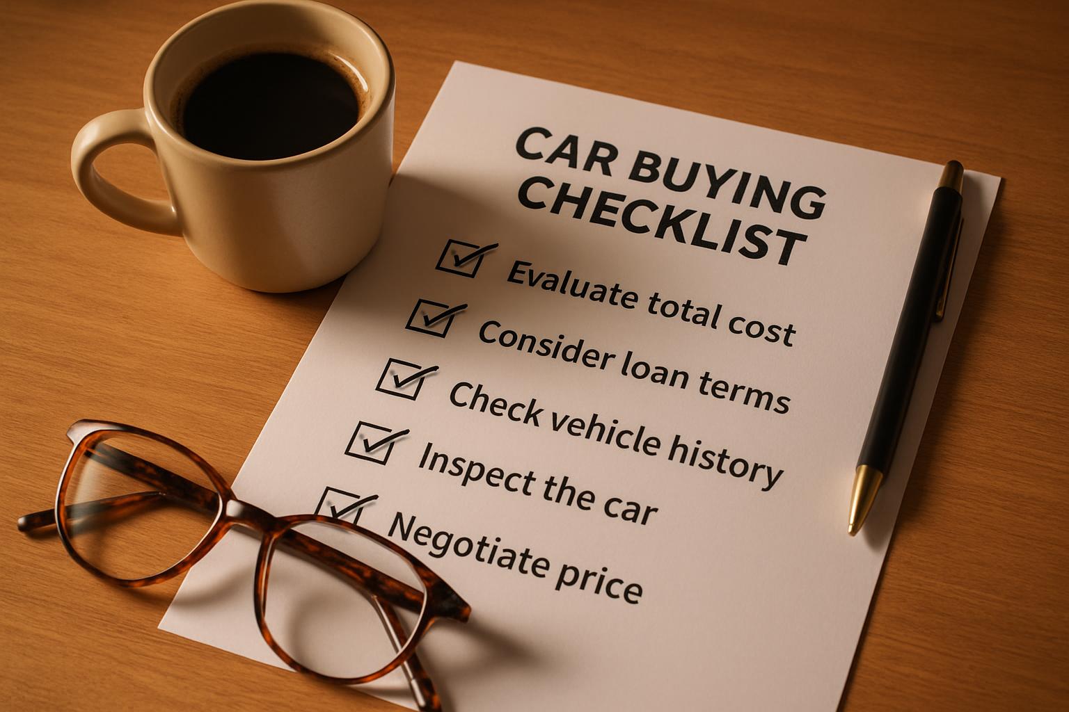 Finance manager showing a menu of add-on packages to a car buyer in a dealership office
